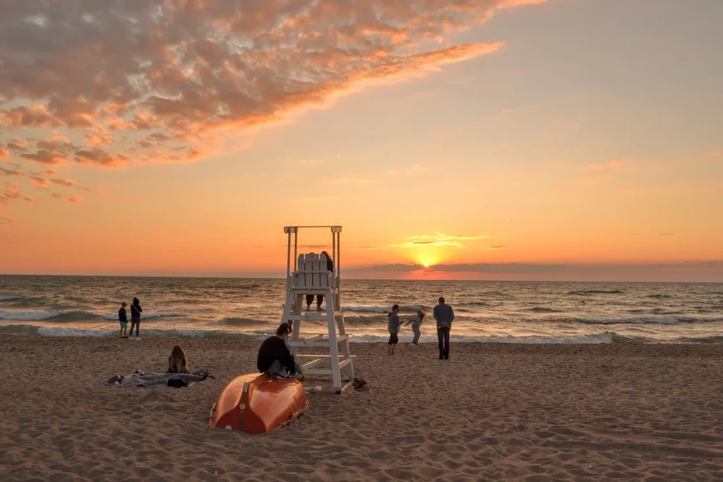 Darłówko zachodnie plaża zachód słońca 